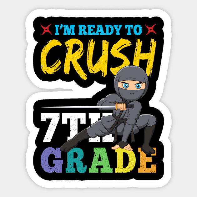 Ninja 7th Grade Rocks Gift First Day of School Sticker by kateeleone97023